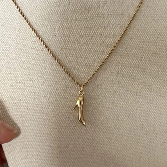 Dior Gold High Heel Shoe Pendant Necklace - Women Jewelry - Picture 5 of 7